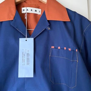 ダークブラウン 茶色 マルニ ボーリングシャツ(サイズ44