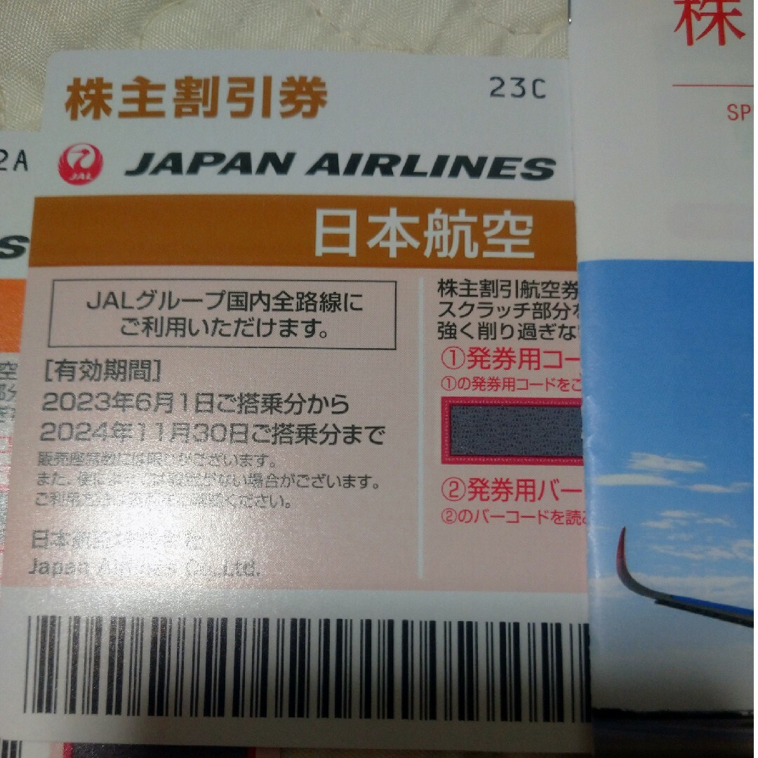 JAL株主割引券【2枚】（商品割引券冊子付）