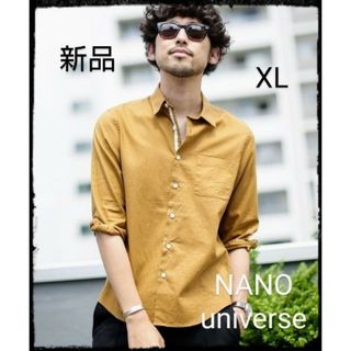 ナノユニバース(nano・universe)の【新品】《WEB限定》フレンチリネンレギュラーカラーシャツ七分袖(シャツ)