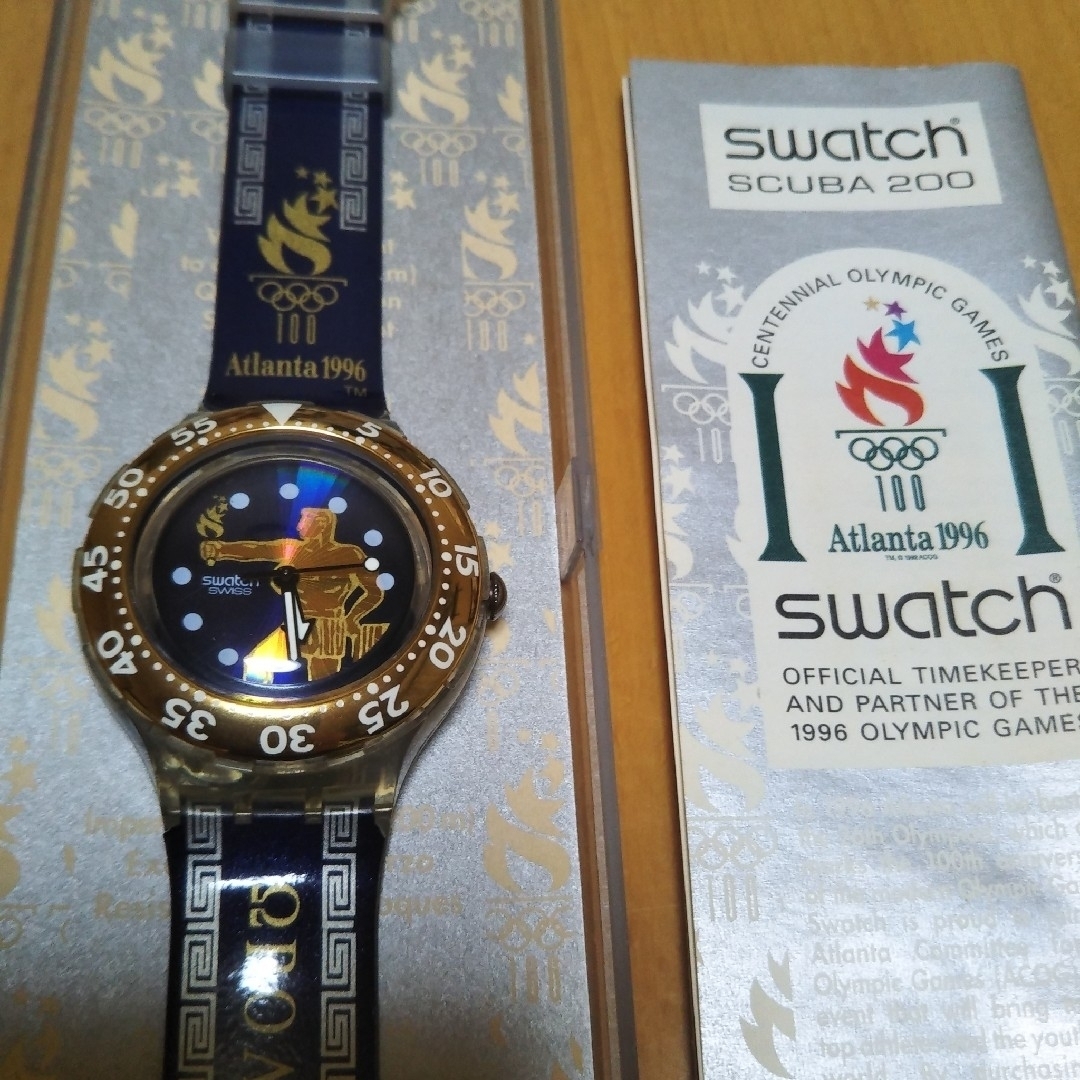 swatch(スウォッチ)のSWATCH スウォッチ1996年オリンピック記念ケース説明書付腕時計　稼動品 メンズの時計(腕時計(アナログ))の商品写真