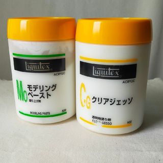 未使用 メディウム2種 クリアジェッソ モデリングペースト 各500ml(絵の具/ポスターカラー)