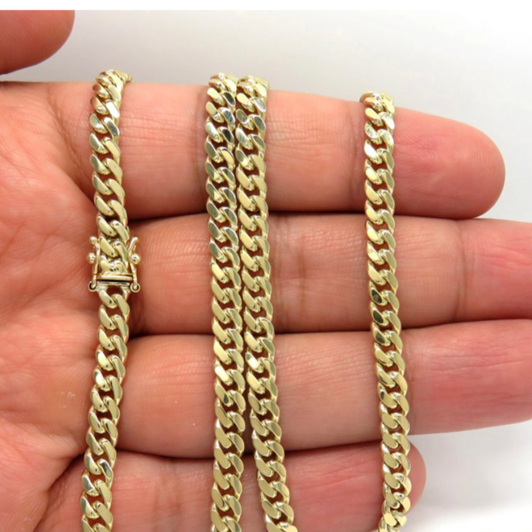 10K yellowgold Miami cuban link chain5.2 メンズのアクセサリー(ネックレス)の商品写真