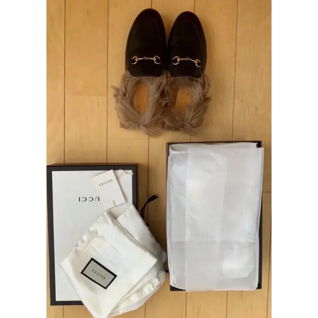 大阪直営店 グッチ プリンスタウンファー付きスリッパ 38 Gucci