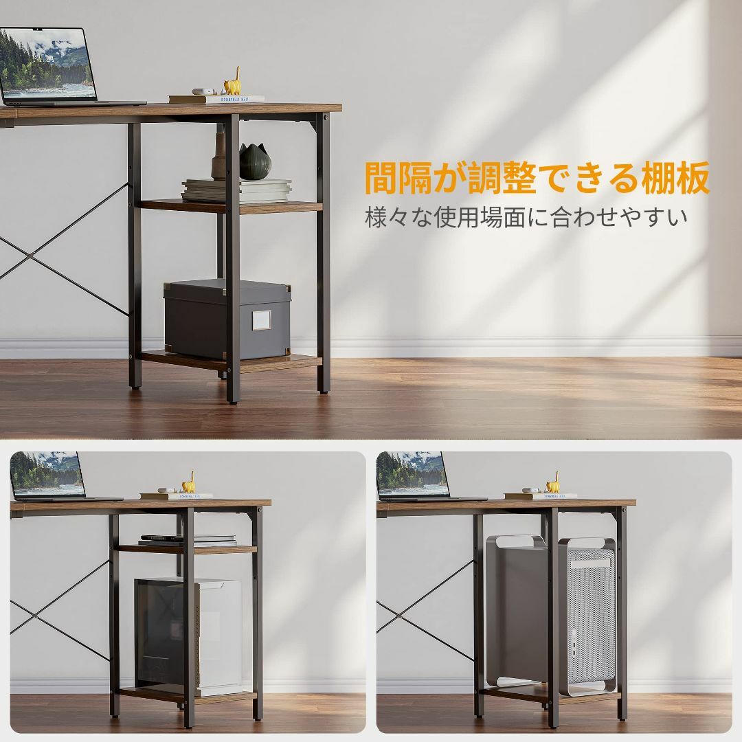 【色: ブラウン】CubiCubi l字デスク 幅150*奥行き120cm ラッの通販 by SELECT フローレス｜ラクマ