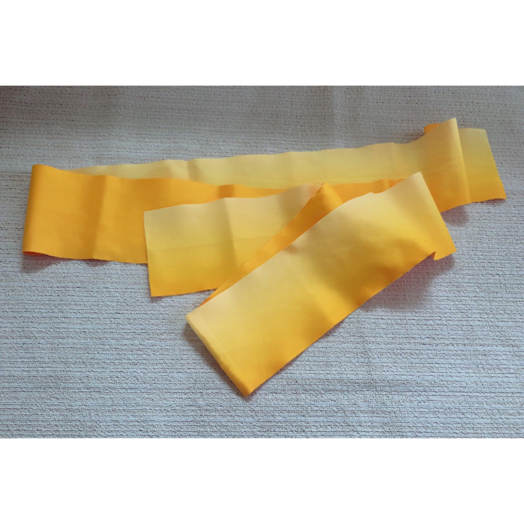 浴衣帯　ゆかた帯　1度使用　黄色系グラデーション レディースの水着/浴衣(浴衣帯)の商品写真