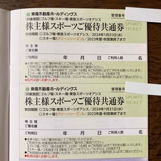 最新 東急不動産ホールディングス 株主様スポーツご優待共通券 2枚セット(フィットネスクラブ)