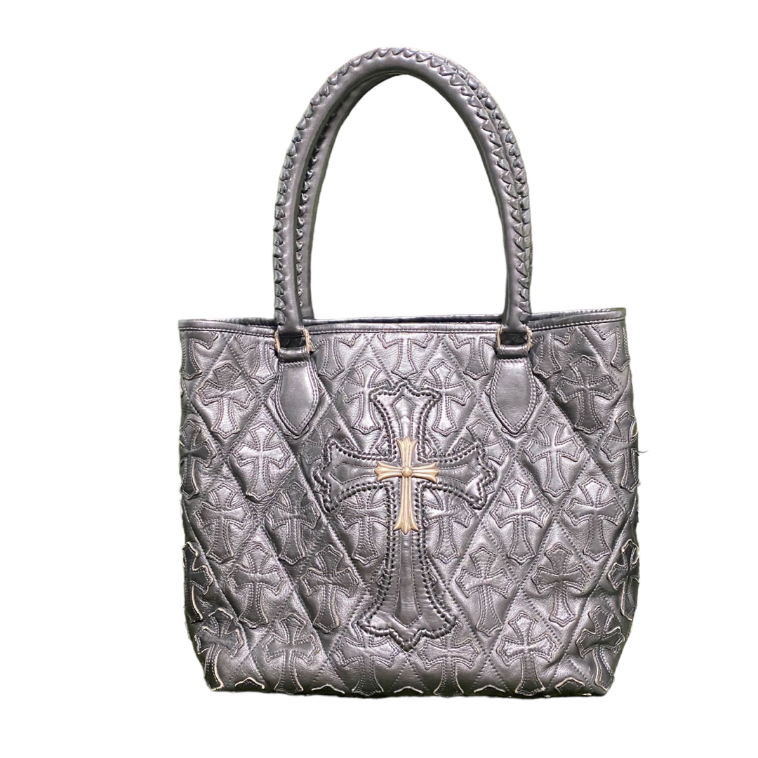 CHROME HEARTS クロムハーツ FS TOTE/FSトート クロスパッチ付きレザートートバッグ