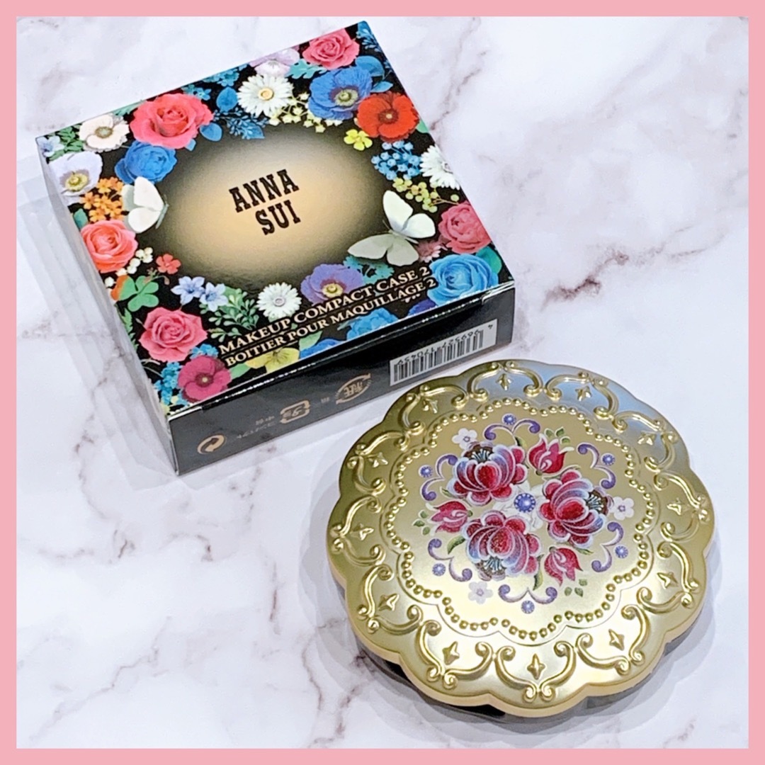 【希少レア】アナスイ コンパクトケース 薔薇ゴールド ANNA SUI