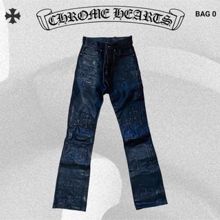 クロムハーツ(Chrome Hearts)の【細身の方必見！】クロムハーツ　レザーパンツ　クロスパッチ　難あり　CH055(その他)