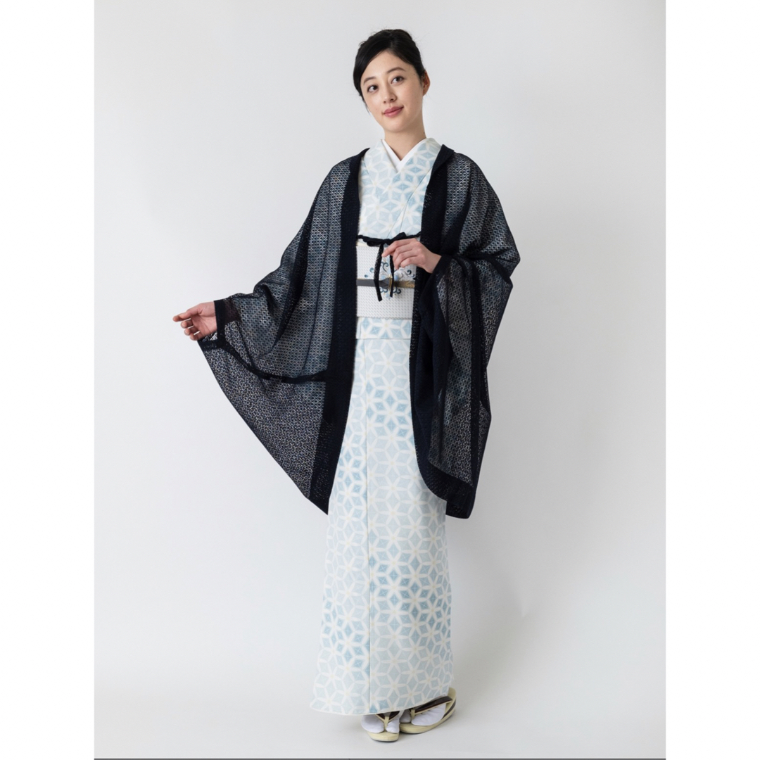 きものの三松　ロング着物カーディガン(ネイビー) レディースの水着/浴衣(着物)の商品写真