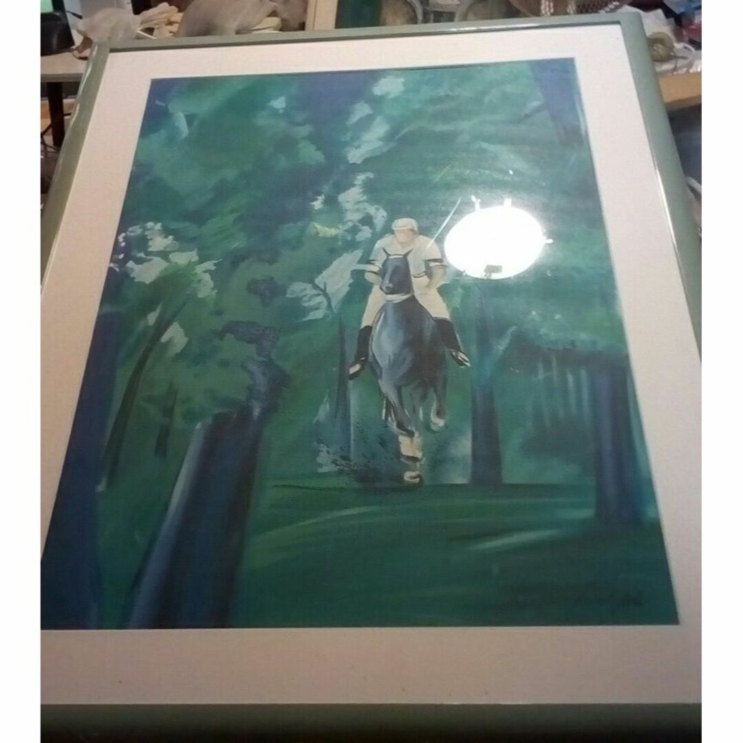 絵画/タペストリー真作最終値下げビクトールスパン直筆｢乗馬」鑑定2度したレア20号油彩らしい