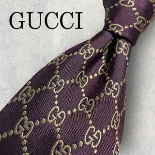 グッチ(Gucci)の美品 GUCCI グッチ GG柄 シルク ネクタイ パープル 紫(ネクタイ)