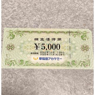 早稲田アカデミー 株主優待 5000円分(その他)