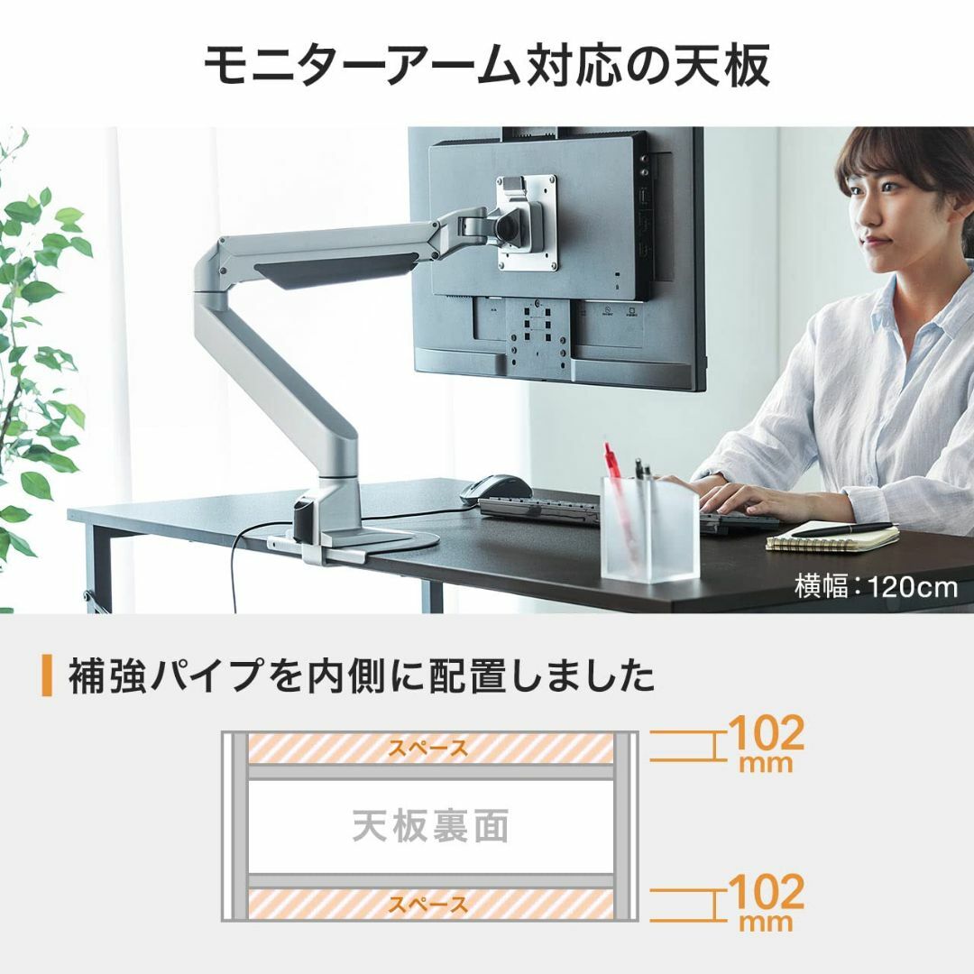 【色: ブラウン】サンワダイレクト シンプルワークデスク 幅60cm×奥行60c