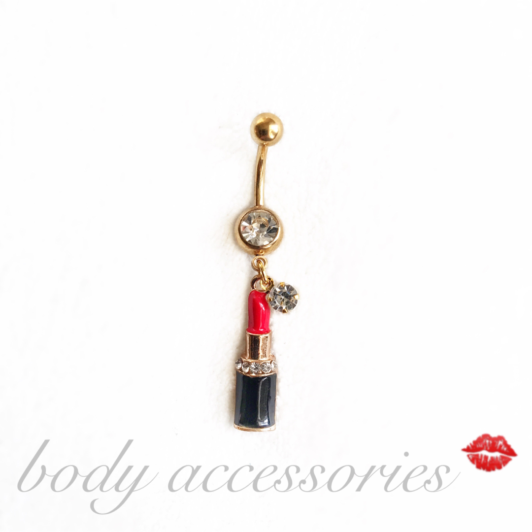 口紅型ボディピアス へそピアス へそピ ギャル リップ 人気 可愛い レディースのアクセサリー(ピアス)の商品写真