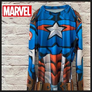 マーベル(MARVEL)のMARVEL Tシャツ　キャプテンアメリカン メンズ　レディース[ L ](Tシャツ/カットソー(七分/長袖))