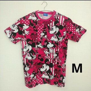 ディズニー(Disney)のディズニー　ディズニーリゾートミニー半袖　Tシャツピンク色　M(Tシャツ(半袖/袖なし))