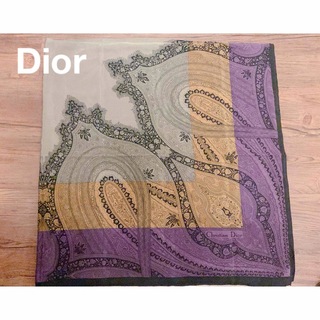 ディオール(Dior)の【美品】Christian Dior  大判ストール　スカーフ　シルク100%(バンダナ/スカーフ)