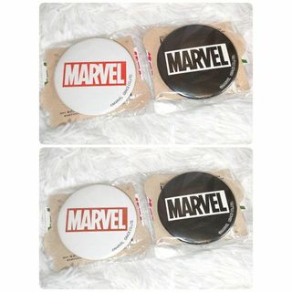 マーベル(MARVEL)のマーベル 缶バッジ MARVEL バッジ ロゴ 新品 4個セット ブラック(バッジ/ピンバッジ)