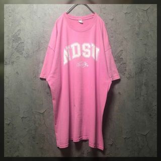 ギルタン(GILDAN)の【GILDAN】XL プリント半袖Tシャツ ピンク NDSU ビッグシルエット(Tシャツ/カットソー(半袖/袖なし))