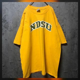 ギルタン(GILDAN)の【GILDAN】XL カレッジプリントTシャツ  NDSU イエロー US古着(Tシャツ/カットソー(半袖/袖なし))