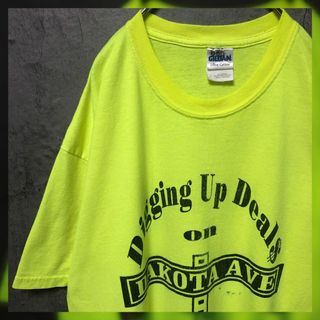 ギルタン(GILDAN)の【GILDAN】Lsize プリントTシャツ ビッグサイズ イエロー US古着(Tシャツ/カットソー(半袖/袖なし))