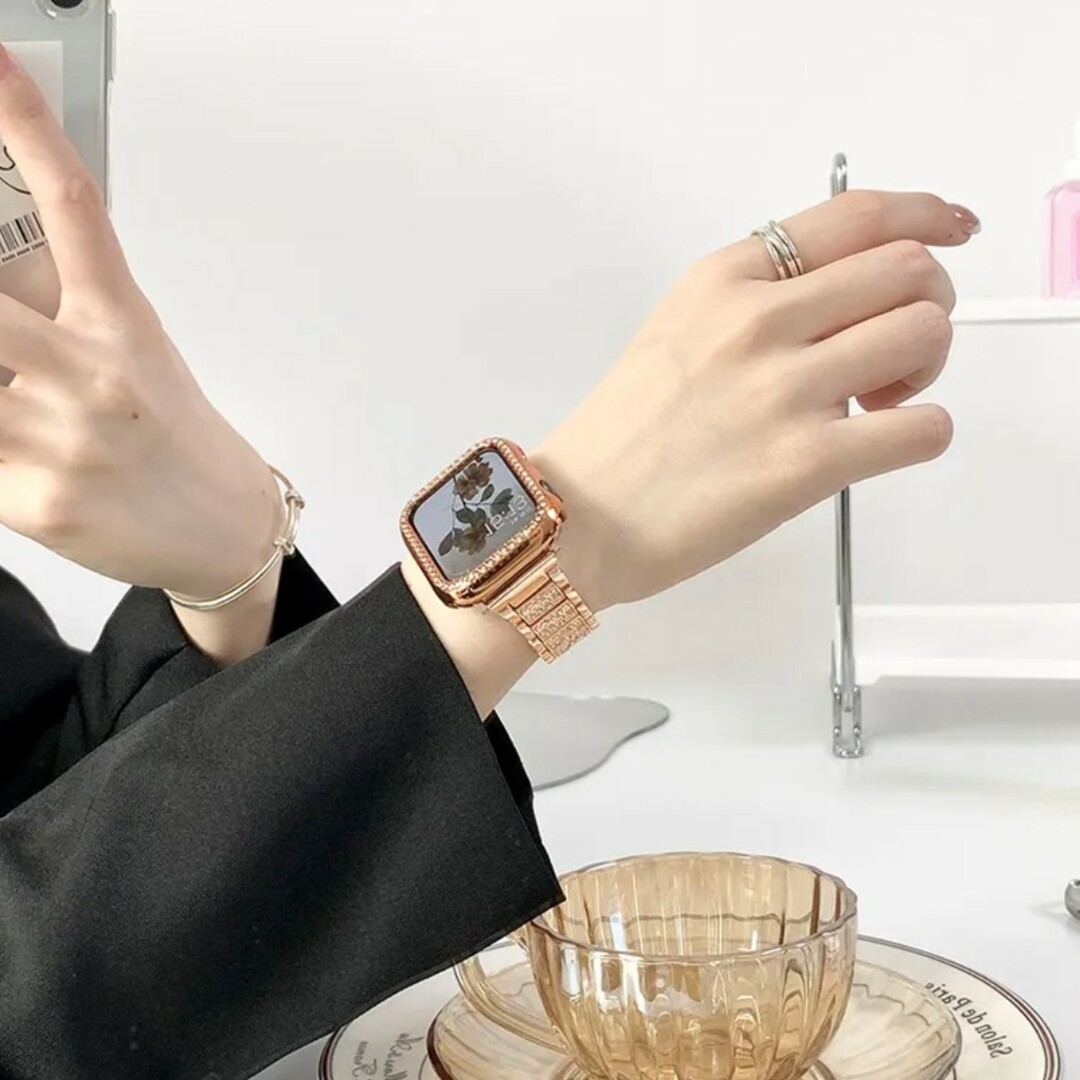 キラキラ　Apple Watch ゴールド　バンド　ケース　アップルウォッチ