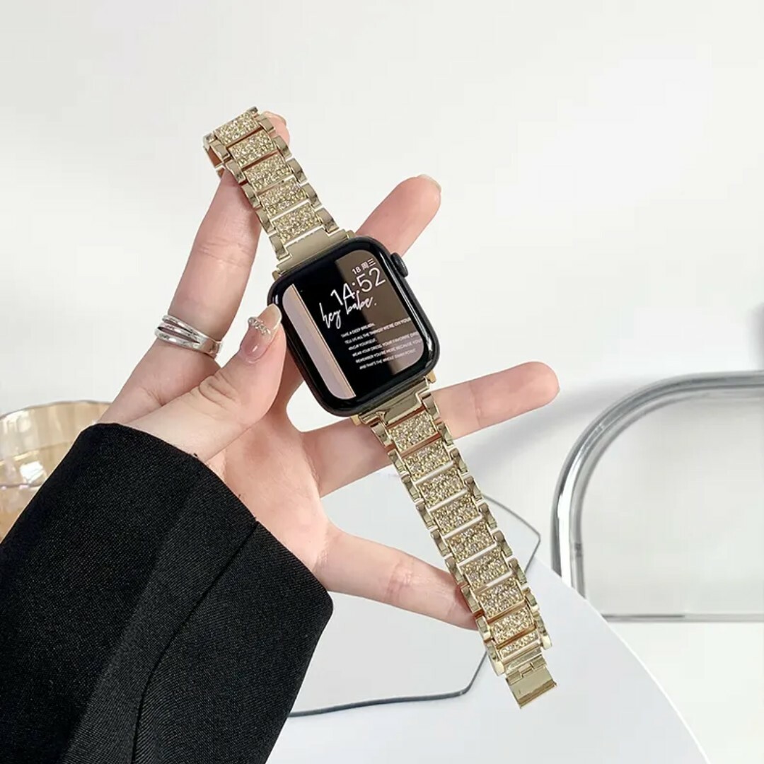 キラキラ　Apple Watch ゴールド　バンド　ケース　アップルウォッチ