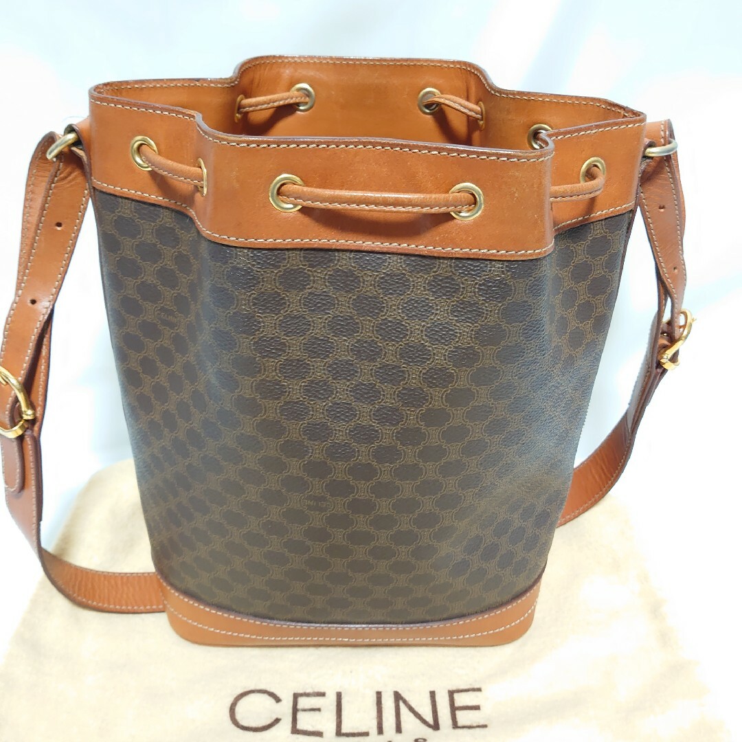 celine   極美品 CELINE マカダム柄 ショルダーバッグ 巾着の通販 by