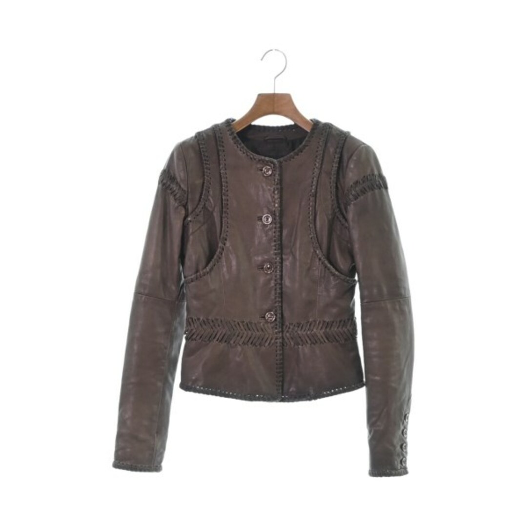 JUST cavalli ジャストカバリ ライダース 38(S位) 茶 【古着】-