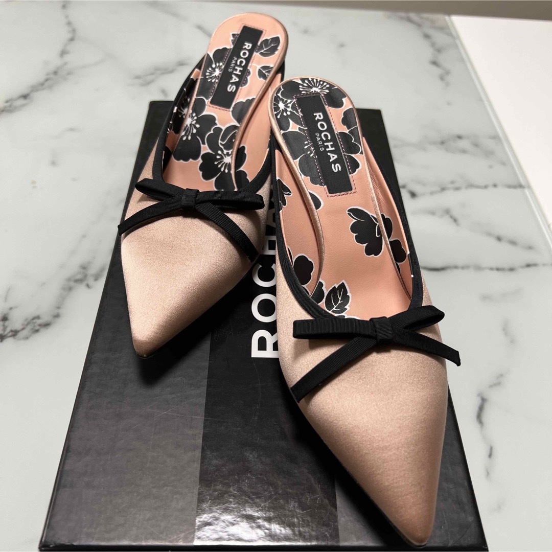 ROCHAS ストラップ付きサテンフラットシューズ tic-guinee.net