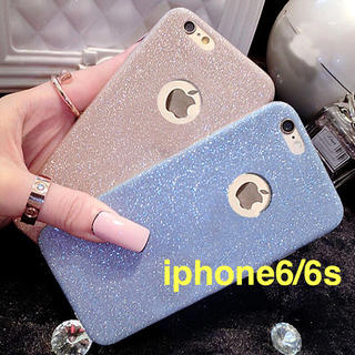 【iphone6/6s】キラキラグリッター☆ブルー☆スマホケース (iPhoneケース)