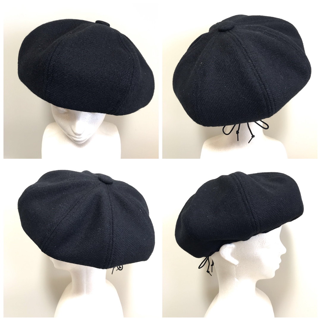 Harris Tweed(ハリスツイード)のハリスツイード 黒 ツイード ハンドメイド ベレー帽 Harris メンズの帽子(ハンチング/ベレー帽)の商品写真