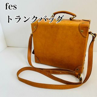 希少】fesフェス 本革 レザー ショルダーバッグ レトロ ミニトランク