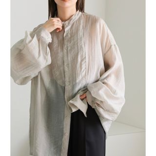 セレクトモカ(SELECT MOCA)のSelect mocaシアーポプリンブザム切替えバンドカラーブラウス(シャツ/ブラウス(長袖/七分))