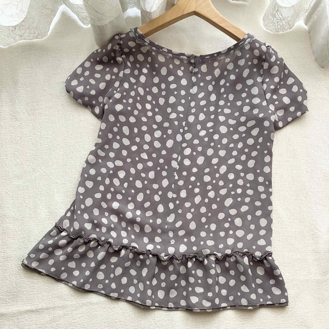 PROPORTION BODY DRESSING(プロポーションボディドレッシング)の❤️美品❤️プロポーションボディドレッシング　ドット　ダルメシアン　ブラウス　L レディースのトップス(シャツ/ブラウス(半袖/袖なし))の商品写真