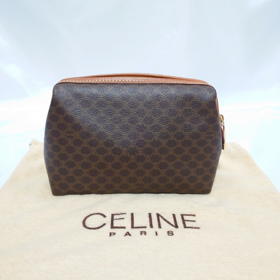 極美品 CELINE マカダム柄 ポーチ-