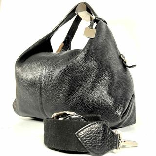 フルラ(Furla)の【フルラ】2way ショルダーバッグ ハンドバッグ 黒 ブラック シボ革 レザー(ショルダーバッグ)