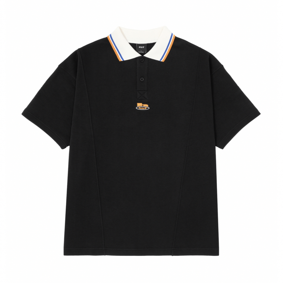 HUF(ハフ)のHUF  LINED POLO FLEECE  黒 メンズのトップス(Tシャツ/カットソー(半袖/袖なし))の商品写真