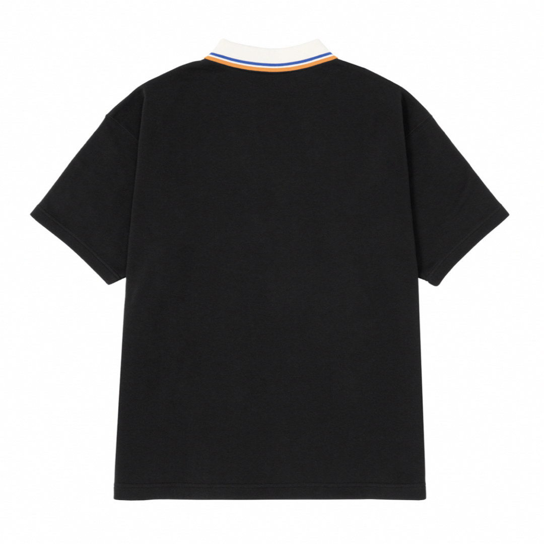 HUF(ハフ)のHUF  LINED POLO FLEECE  黒 メンズのトップス(Tシャツ/カットソー(半袖/袖なし))の商品写真