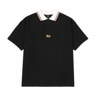 ハフ(HUF)のHUF  LINED POLO FLEECE  黒(Tシャツ/カットソー(半袖/袖なし))