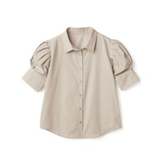 グレイル(GRL)のGRLグレイル 新品 パフスリーブシャツブラウス 完売色ベージュ S 半袖シャツ(シャツ/ブラウス(半袖/袖なし))