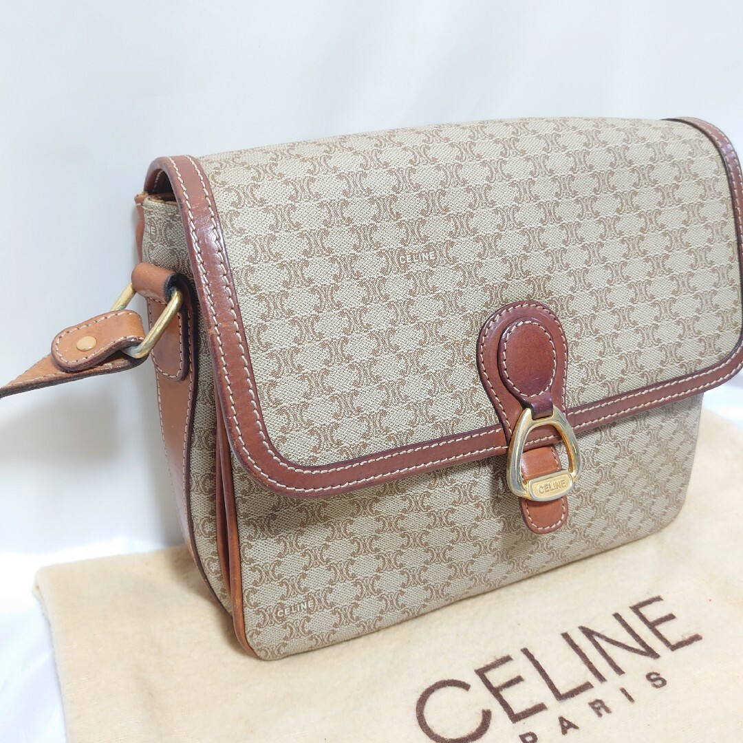 美品 CELINE マカダム柄 ショルダーバッグ ポーチ