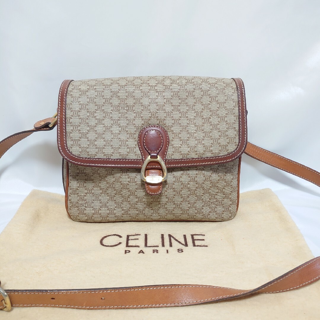 美品 CELINE マカダム柄 ショルダーバッグ ポーチ