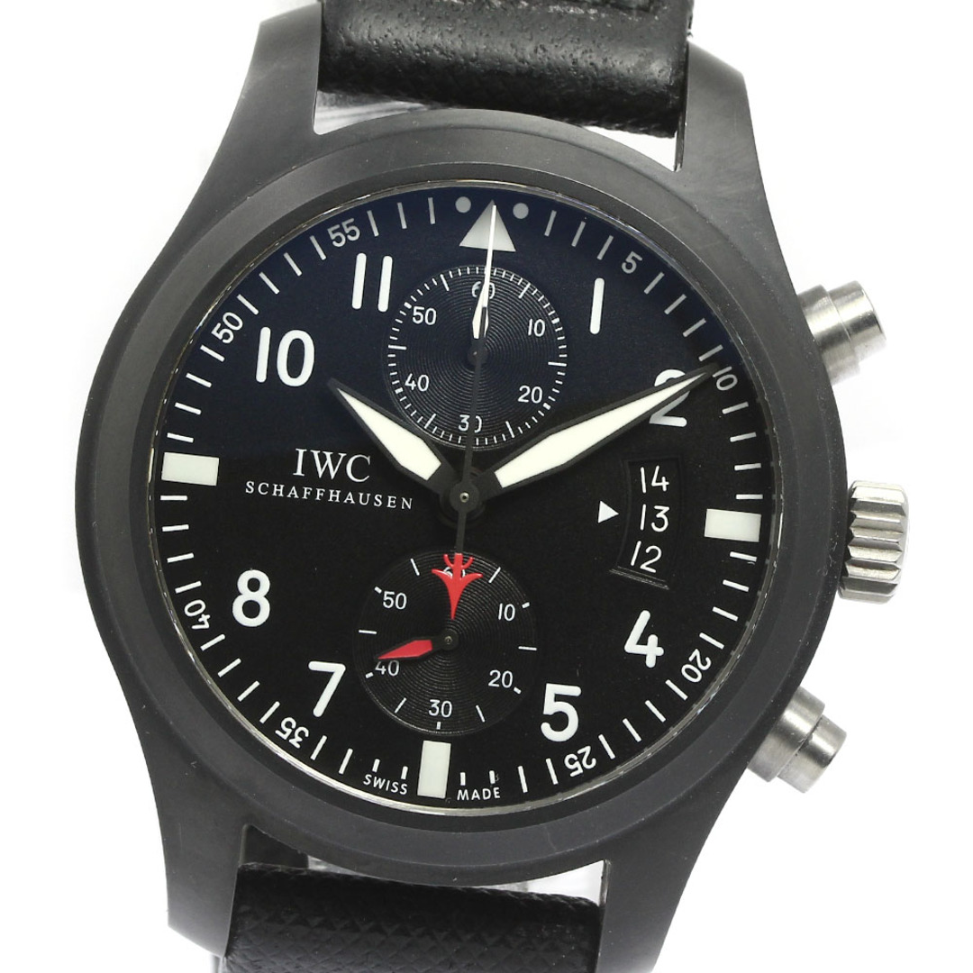 自動巻きRefNoIWC IWC SCHAFFHAUSEN IW388001 パイロットウォッチ トップガン クロノグラフ 自動巻き メンズ 保証書付き_756074【ev10】