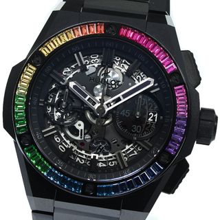 ウブロ(HUBLOT)のウブロ HUBLOT 451.CX.1140.CX.4099 ビッグバン インテグレーテッド オールブラック レインボー 自動巻き メンズ 美品 箱付き_753266(腕時計(アナログ))