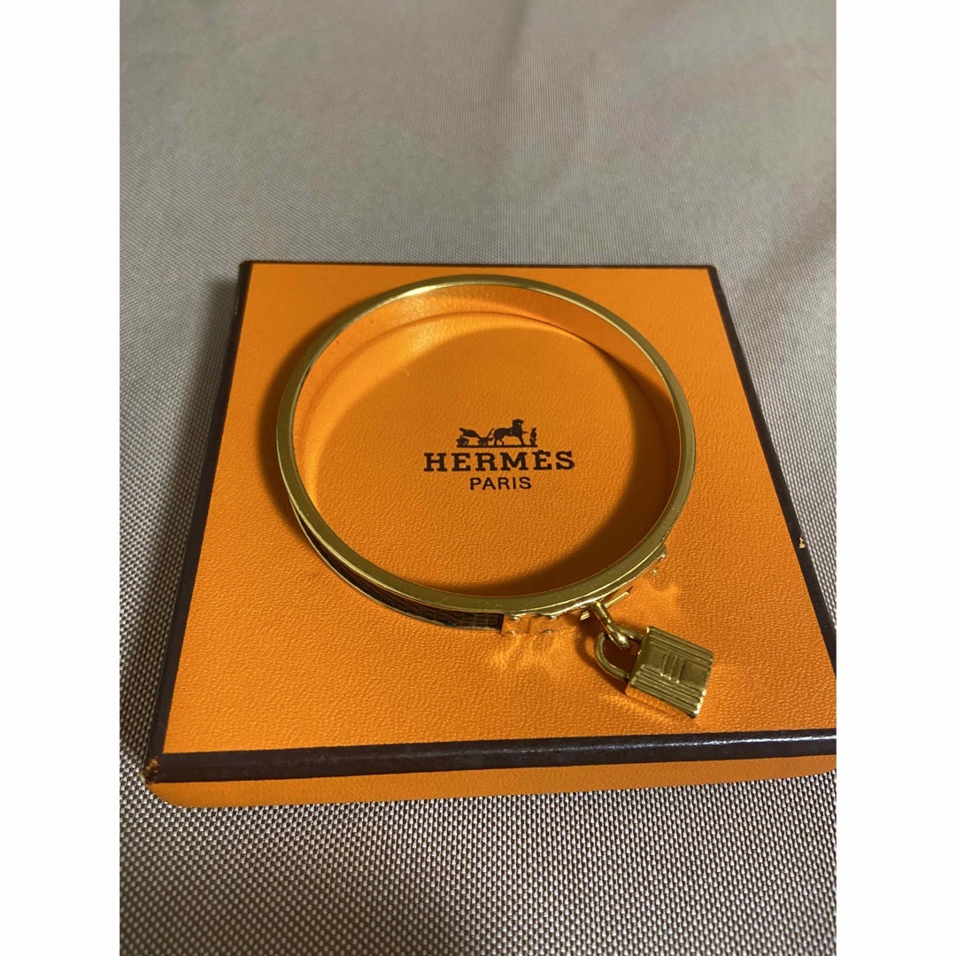 HERMES ケリー バングル ブレスレット H カデナ メッキ シルバー