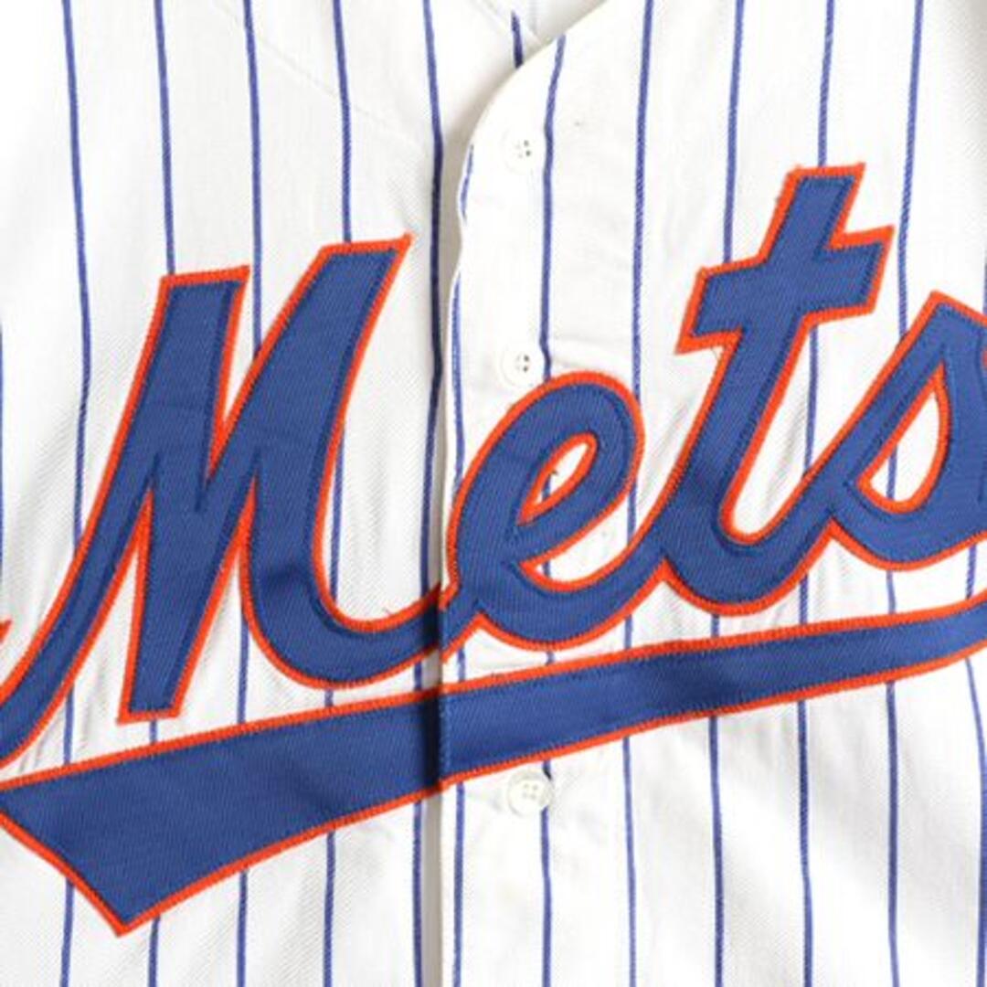 90s USA製 MLB ラッセル メッツ ベースボールシャツ XL ユニホームの