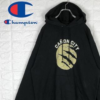 チャンピオン(Champion)のチャンピオン ホンジュラス製 デカロゴパーカー ゆるだぼ 刺繡ワンポイントロゴ(パーカー)