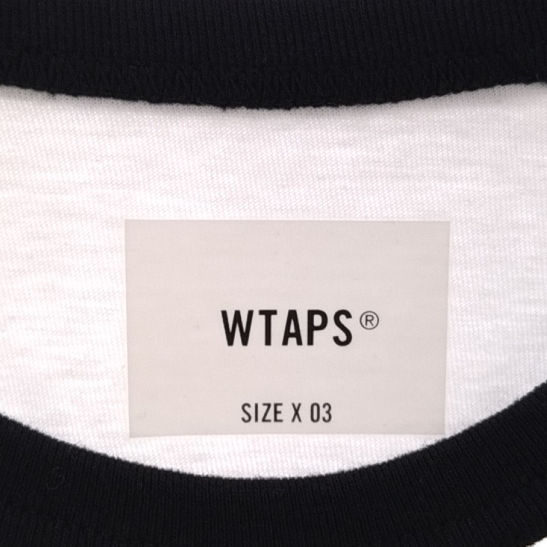 W)taps(ダブルタップス)のWTAPS ダブルタップス 23SS IAN LS CTPL LEAGUE 231ATDT-CSM19 胸 ロゴ 刺繍 ロング スリーブ カットソー 長袖Ｔシャツ ホワイト/ブラック メンズのトップス(Tシャツ/カットソー(七分/長袖))の商品写真